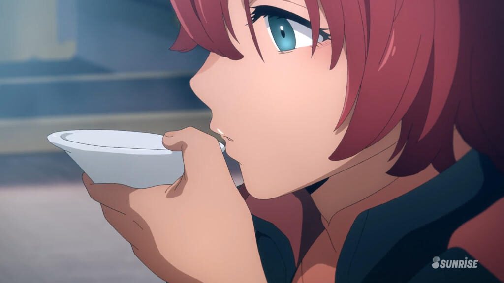 『水星の魔女』、食べるスレッタ